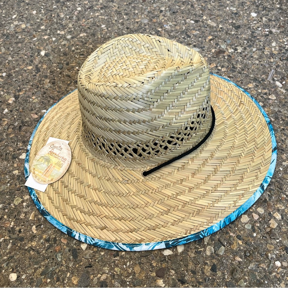 Santa Barbara Safari/Rush Blue Palm Woven Hat